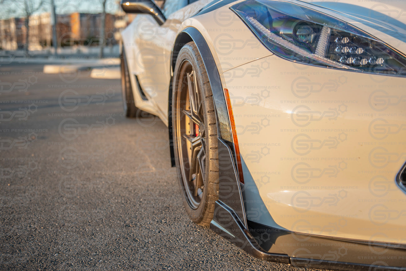 2014-2019 Corvette C7 CARBON FLASH Front Wheel Molding Trim Fender Flares